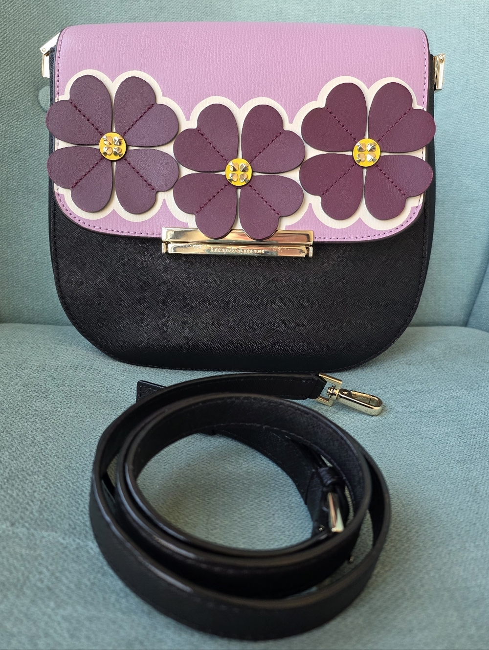 Kate Spade New York Floral Studded Shoulder Bag with Detachable Strap